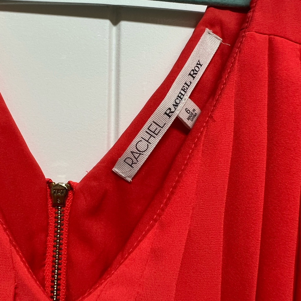 Rachel Rachel Roy Pleated V- Neck Dress